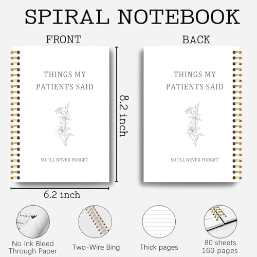 Carnet de notes infirmière motif floral pour citations de patients