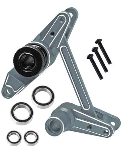 RCYouHott RC Aluminum Upgrade Parts Steering Bellcranks for 1/10 WideMaxx Maxx (89086-4,#89076-4),Servo Saver Set Draglink Hops Up,Titanium