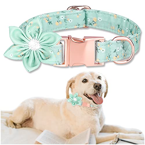 Amazon | Kalevel 花 首輪 犬 猫首輪名前入り安全 レーザー彫刻可能 綿