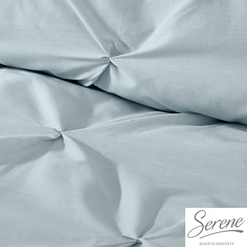 Parure de lit froncée Serene Lara bleu canard microfibre douce - 5