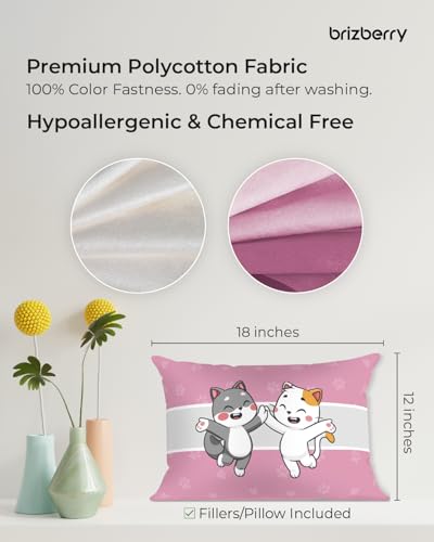 Image of Brizberry Kids Pillow Cushion with Super Soft Fabric | Animal & Cartoon Prints | 12x18 inches (Design 4)