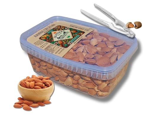 Almendras naturales cáscara con rompenueces incluido, alimentacion sana y saludable, alimentos real food, frutos secos para