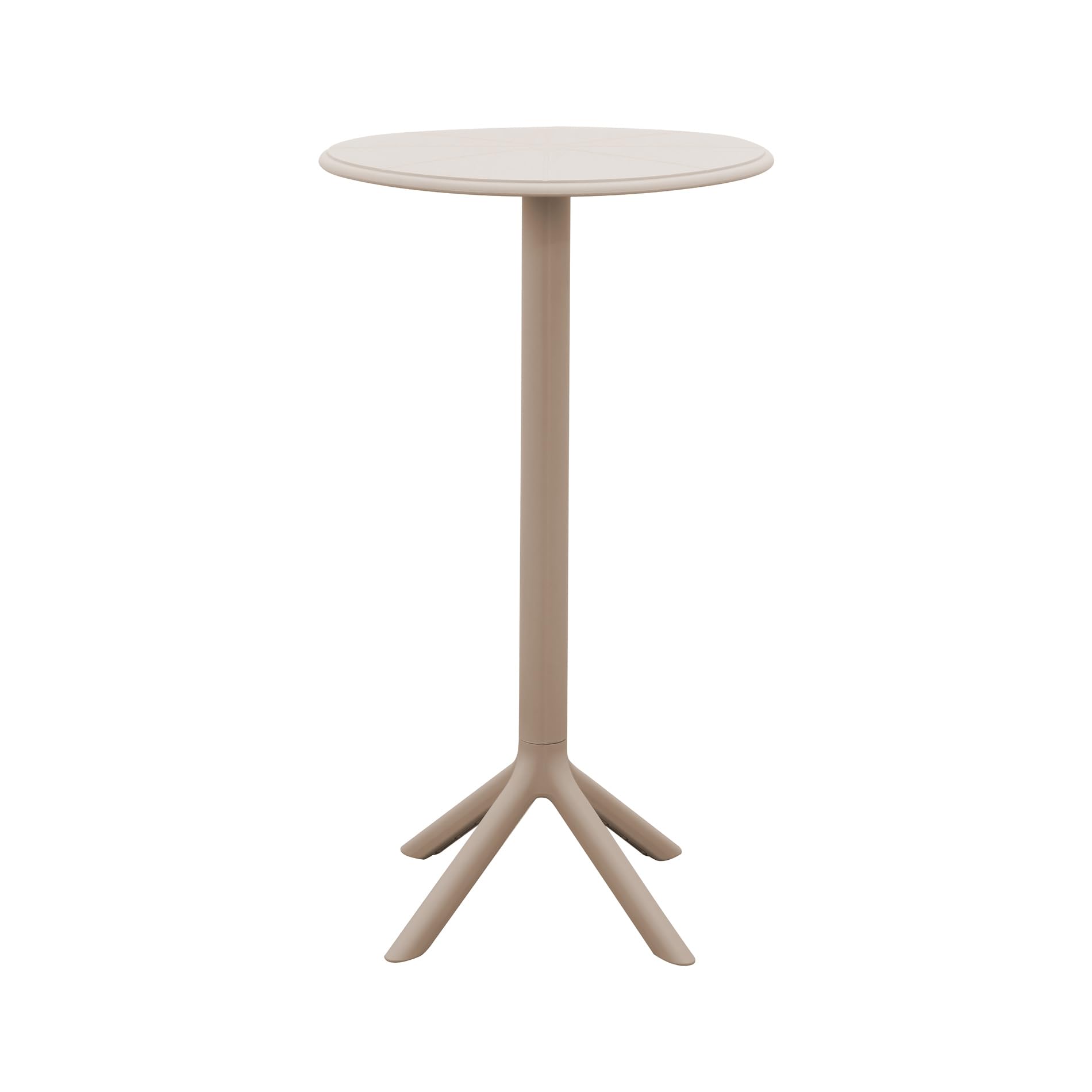 Rebecca Mobili Tavolino Alto da Esterno, Tavolino Bar Tondo, Grigio Tortora, Polipropilene, Stile Moderno, per Giardino Bar Ristoranti - Misure HxLxP: 105 x 60 x 60 cm - Art. RE7200