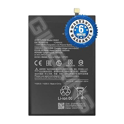 Image of Original BN62 Battery for Redmi Note 9, Mi Poco M3 Battery with 6 Month Warranty *** (G38)