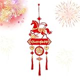 Tuxuseo Decoración de Año Nuevo Chino - Fieltro Corte en Tijera Ornamento Decorativo Vietnamita,Colgante de Año Nuevo Chino,Para Coche Escuela Oficina Cafetería Librería Vitrina Mesita de Noche Fiesta