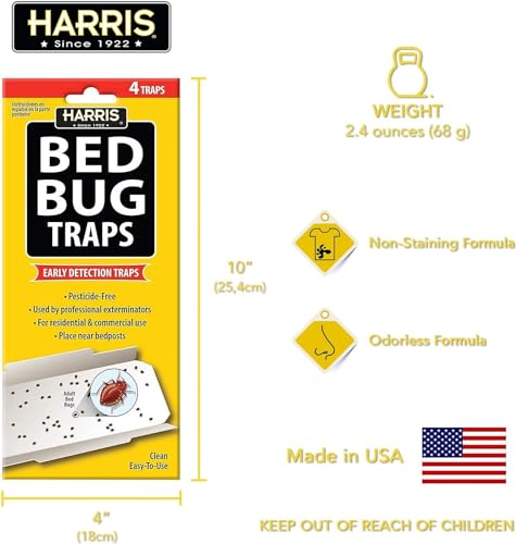 HARRIS Bed Bug Traps W/Irresistible Lures (4 Pk),White