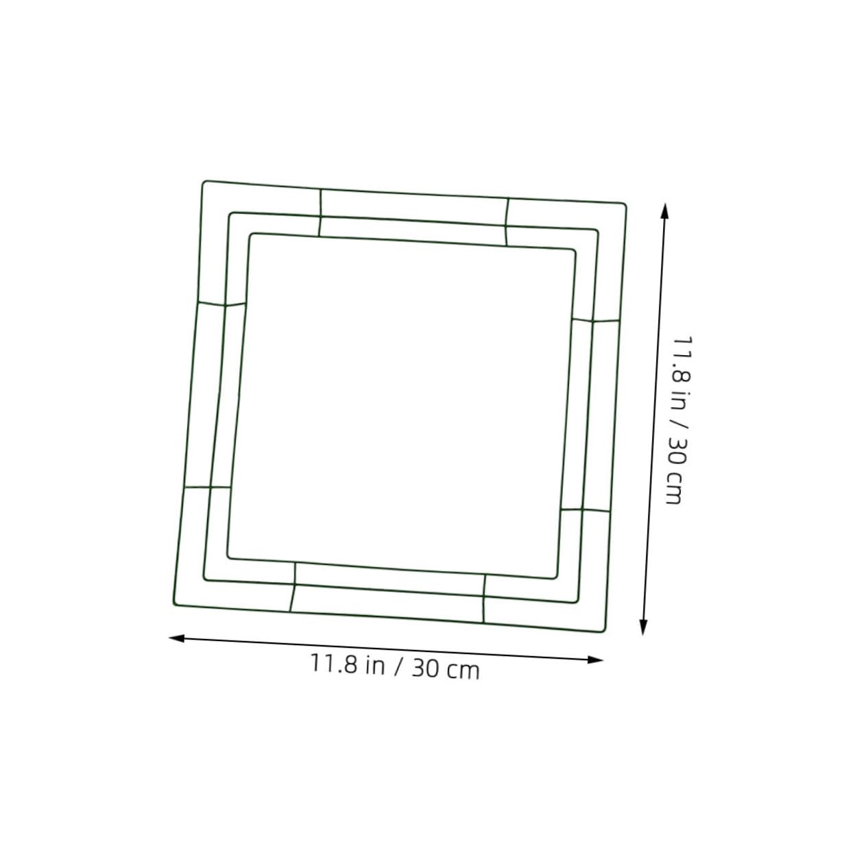 GRIRIW Metal Wreath Frame DIY Wire Flowers Square Shaped Craft Wreath Form Holiday Decor