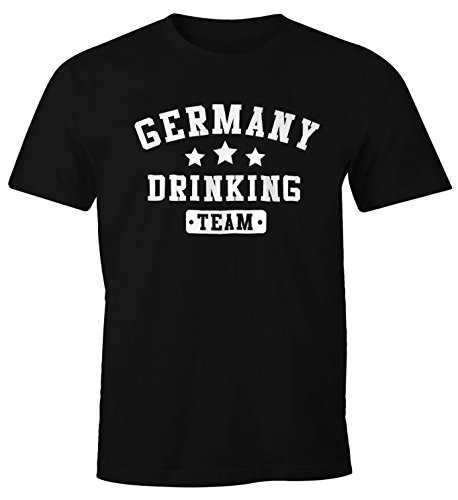 MoonWorks Herren T-Shirt Germany Drinking Team Bier Fun-Shirt schwarz XL