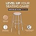 OEF Furnishings OEF6230H/2 Premium Commercial-Grade All-Purpose Round Stool (Height-Adjustable, 30–38 inch Range, Gray Frame, Masonite Wood Seat, 2-Pack)