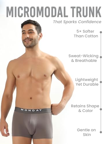 Image of Freecultr Air Micro Modal Men's Trunk | Pack of 7 (Monday to Sunday Combo) | Soft, Stretchable, Anti-Odour Fabric | Unique Colors | Comfortable Waistband
