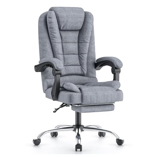 naspaluro Fauteuil de Bureau avec Repose-Pieds Télescopique, Chaise de Bureau avec Large Assise Rembourrée, Siège Bureau Ergonomique avec Dossier Inclinable...