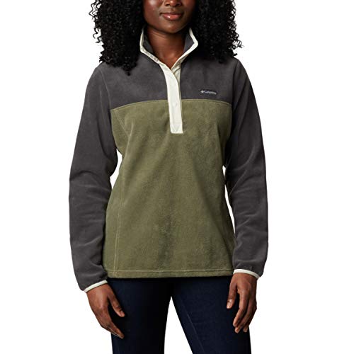 Image of Columbia Womens Benton Springs Half Snap II Pull Over Fleece Jacket, Dark Stone /Canoe /Vintage Blue, 3X