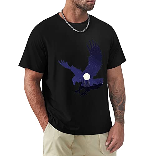 T-shirt en coton haut de gamme homme coupe regular Oiseau Galaxie
