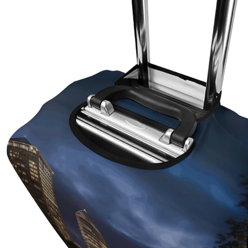 Luggage Cover Elastic Washable Suitcase Cover Dust-Proof Portland at Night Travel Luggage Cover Fashion Suitcase Protector Thickened Baggage Cover Fit 18-32 Inch Luggage S, white4