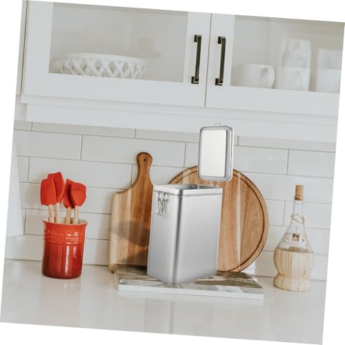 Tarro hermético de hojalata Toyvian para granos de café y chocolate en polvo color plata 6