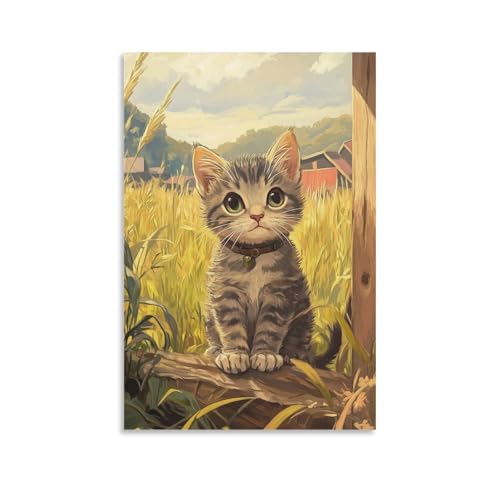 Chat rural chinois Impression sur Toile de Qualité Supérieure pour Salon