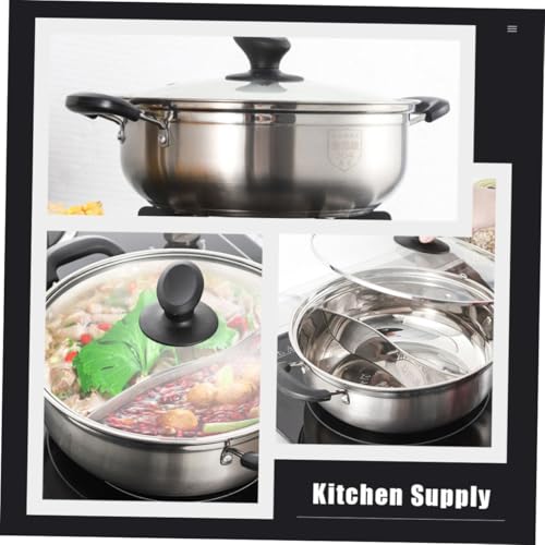 Marmite à double compartiment 30 cm en acier inox 304 compatible induction pour cuisine maison - 6