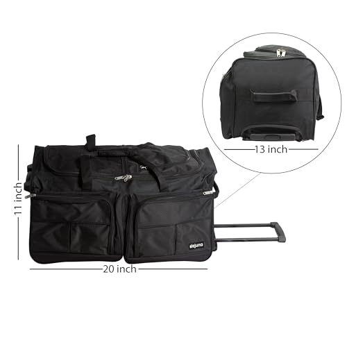 Dejuno 20-Inch Carry-on Rolling Duffle Bag, Black, One Size3