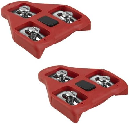 BV Bike Cleats Compatible with Look Delta and Peloton Bike - Adjustable 9 Degree Float System for Ultimate Stability and Power Transfer - Durable Red Metal Cleats for Road and Indoor Cycling Shoes