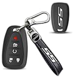 QZXIAOGU for Camaro SS Keychain with Soft Silicone Protection Key Case for Chevy Malibu Impala Camaro SS Accessories (White SS)