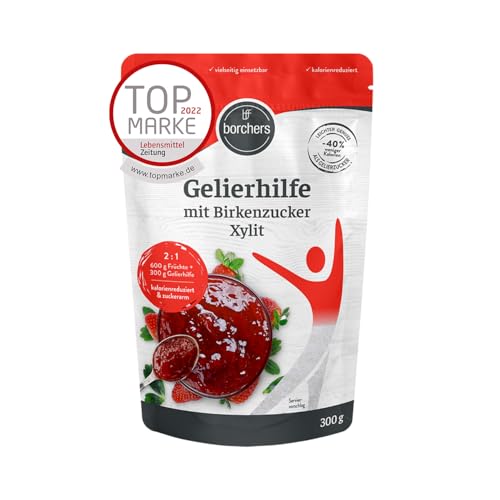 borchers Gelificante con xilitol de azúcar de abedul, para untar frutas, alternativa al azúcar gelificante, de Finlandia 300 g
