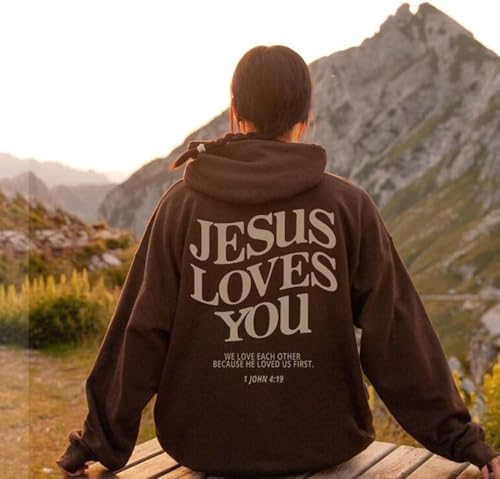 Jesus Loves You Hoodie Christian Faith Over Fear hoodie Faith Sweatshirt Christian Religious Sayings Pullover Sweater2