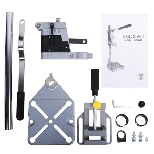 Image of MLD Drill Stand with Adjustable Drill Press Vice Clamp for Hand Drill Bench Clamp Drill Press Floor Table Stand | Drill Machine not including (Matrial-Metal,Color-Multi) (Drill Stand With Vise)