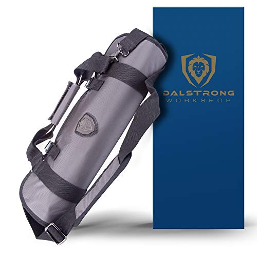 DALSTRONG - Ballistic Series Knife Roll - Graphite Black - Premium Ballistic Nylon & Top Grain Leather Roll Bag - 22 Knife Slots - Interior and Rear Zippered Pockets - Blade Travel Storage Case