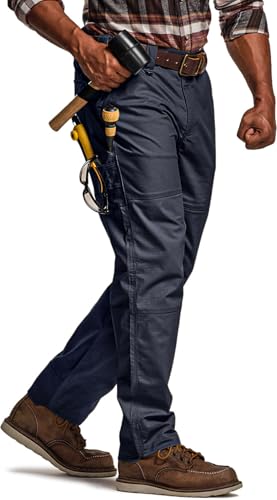 CQR Men's Quick Dry Work Pants, Water Resistant Outdoor Tactical Pants, Lightweight Stretch Cargo Hiking Pants