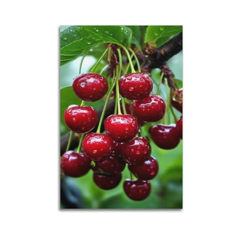 Affiche cerises rouges ZHOUKEG pour illuminer votre cuisine et salon moderne
