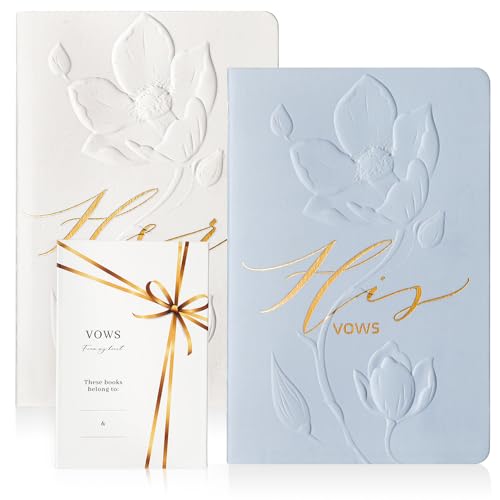 AISBUGUR Vow Books, His and Hers Vow Books for Wedding with Gold ...