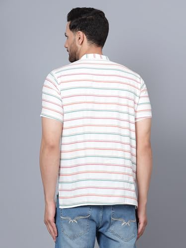 Image of LATEST CHIKAN Men's Cotton Regular Casual Strped Short Kurta Half Sleeves - (SK-LJ.DS.AS)