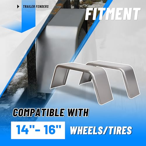 Image of ECOTRIC Square Alloy Steel Trailer Fenders For 14 inch-16 Wheels