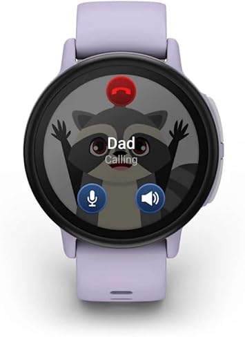Garmin Bounce 2, Kids Smartwatch with Calling, Messaging and Location Tracking Features, Light Purple Bundle with Microfiber Cleaning Cloth