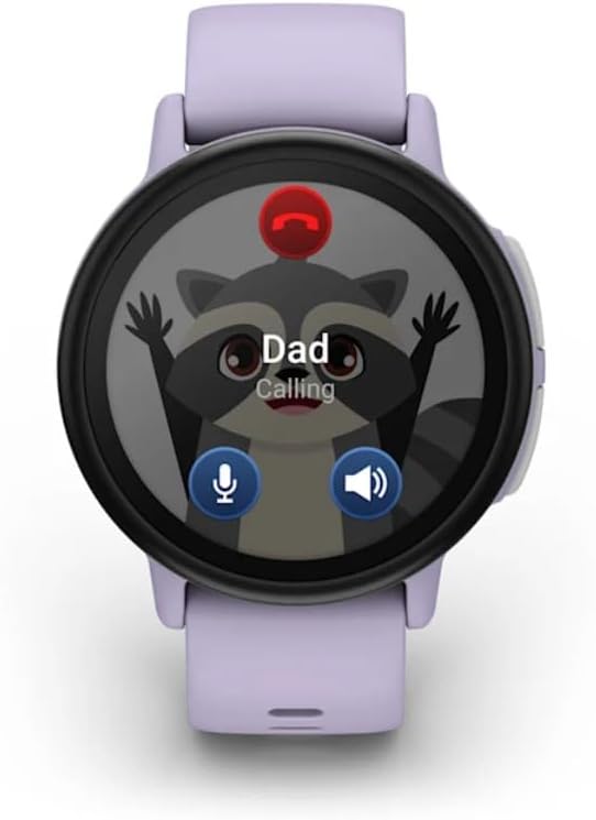 Garmin Bounce 2, Kids Smartwatch with Calling, Messaging and Location Tracking Features, Light Purple Bundle with Microfiber Cleaning Cloth