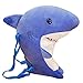 YFFSBBGSDK Zaino in Peluche Kawaii Zaino in Peluche con squalo Blu e Rosa Peluche ripiene di Pesce Animale di Mare Sacchetto di Scuola Morbido Carino Bambini Bambola Regalo per Bambini