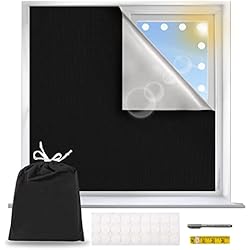 Oscurecer Habitacion Sin Persianas Estores Opacos sin Taladrar 300x 145cm Tela Oscurecedora para Cortinas con Revestimiento Térmico, Tela Aislante Portátil para Ventanas de Tejado Caravana