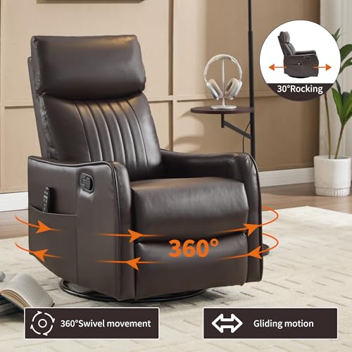Sillón masaje reclinable piel sintética marrón miniatura 3