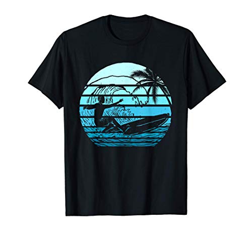 Vintage Surf Sunset Surfing Lover Gift Beach Retro Surfer T-Shirt