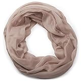 Größe: ca. 90 x 90 cm styleBREAKER unifarbener Loop Schlauchschal, weich und leicht, Unisex 01016069, Farbe:Taupe