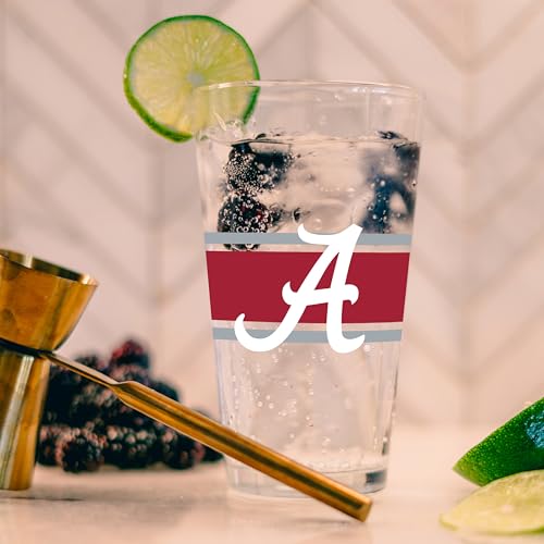 Image of Logo Brands NCAA 16 oz Pint Glass - Durable Glass With Bold Team Color- Chip-Resistant Rim Drinkware For Fans, Tailgates, Home Bars & Everyday Use