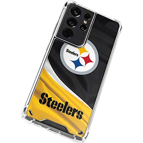 Skinit Clear Phone Case Compatible with Galaxy S21 Ultra 5G - Officially Licensed NFL Pittsburgh Steelers Design