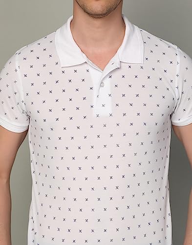 Image of INKKR Men's Printed Polo Neck Half Sleeve Multicolor T-Shirt