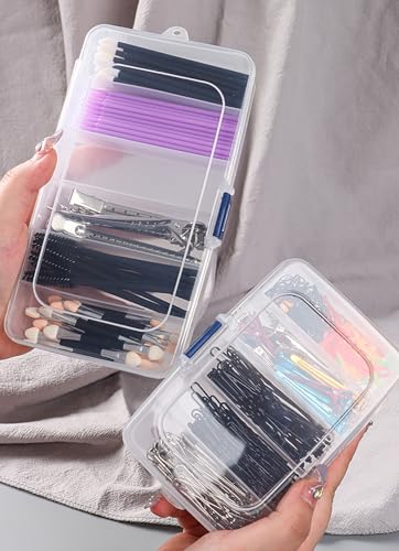 Image of 2 PACK Transparent Plastic Bead Organizers (6 Grids),Craft Organizers and Storage Beads Organizer, Art DIY, Crafts Jewelry Storage, Fishing Tackles, Size 7.48 x 3.94 x 1.38 in