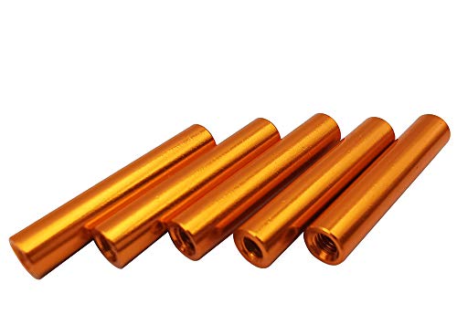 M3 Runde Abstandshalter,Aluminium,20 Stück,Gewinde: innen/innen (M3 x 20mm, Orange) Cover