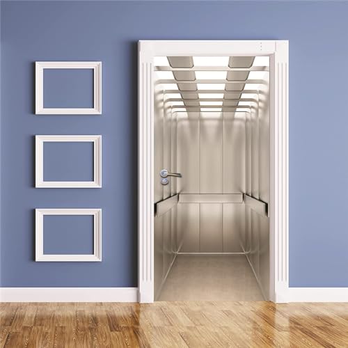 Adesivo Per Porta 3D Ascensore Con Porta D'Argento Color Argento 77 X 200 Cm Murale Autoadesivo Decorazione Della Casa Adesivi Murali Camera Da Letto Soggiorno Rimovibile Poster Art Sticker -7C2C-T0J6