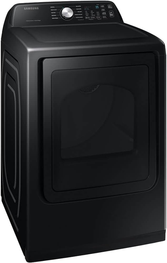 Samsung DVE47CG3500V 7.4 Cu. Ft. Black Top Load High Efficiency Smart Electric Dryer