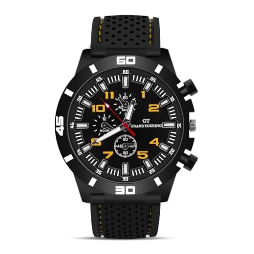 OFFCUP Reloj para Hombre,50mm Reloj Analógico de Cuarzo, Cronografo Relojes con Correa en Silicona, Reloj Deportivo para Hombre para Exteriores, Casual Relojes de Pulsera para Hombres (Amarillo)