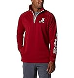 Columbia Men's Collegiate Terminal Tackle Fleece 1/4 Zip, ALA - Red Velvet, Large