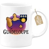 quotedazur Café Croissant   Mug Personnalisé Guadeloupe Tasse Design Souvenir, Cadeau Pour Noël Amoureux Des Îles Avec Illustrant La De Voyages   Blanc/Céramique